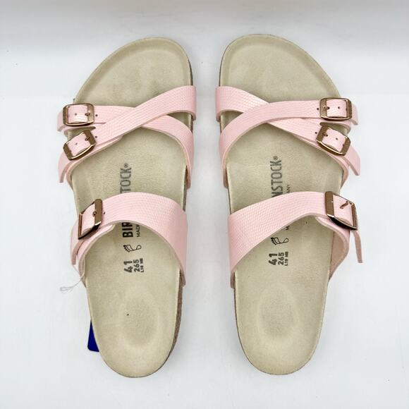 Birkenstock Womens Franca Birko Flor Sandals EU 41 US 10 Pink Leather NWOB - Picture 10 of 12